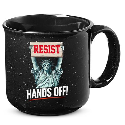Resist Resistance Statue Of Liberty Hands Off Protest 15oz Campfire Ceramic Mug