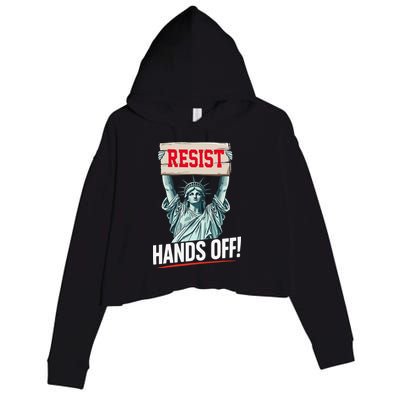 Resist Resistance Statue Of Liberty Hands Off Protest Crop Fleece Hoodie