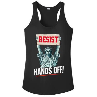 Resist Resistance Statue Of Liberty Hands Off Protest Ladies PosiCharge Competitor Racerback Tank