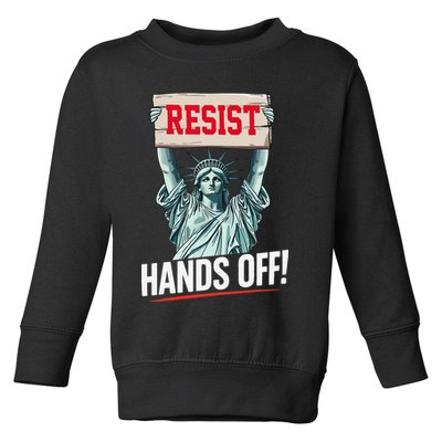 Resist Resistance Statue Of Liberty Hands Off Protest Toddler Sweatshirt