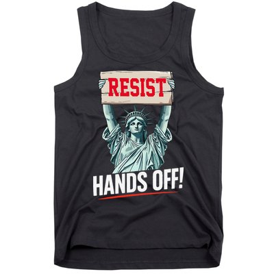 Resist Resistance Statue Of Liberty Hands Off Protest Tank Top
