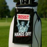 Resist Resistance Statue Of Liberty Hands Off Protest Golf Towel