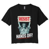 Resist Resistance Statue Of Liberty Hands Off Protest Women's Crop Top Tee
