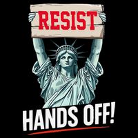 Resist Resistance Statue Of Liberty Hands Off Protest Women's Crop Top Tee