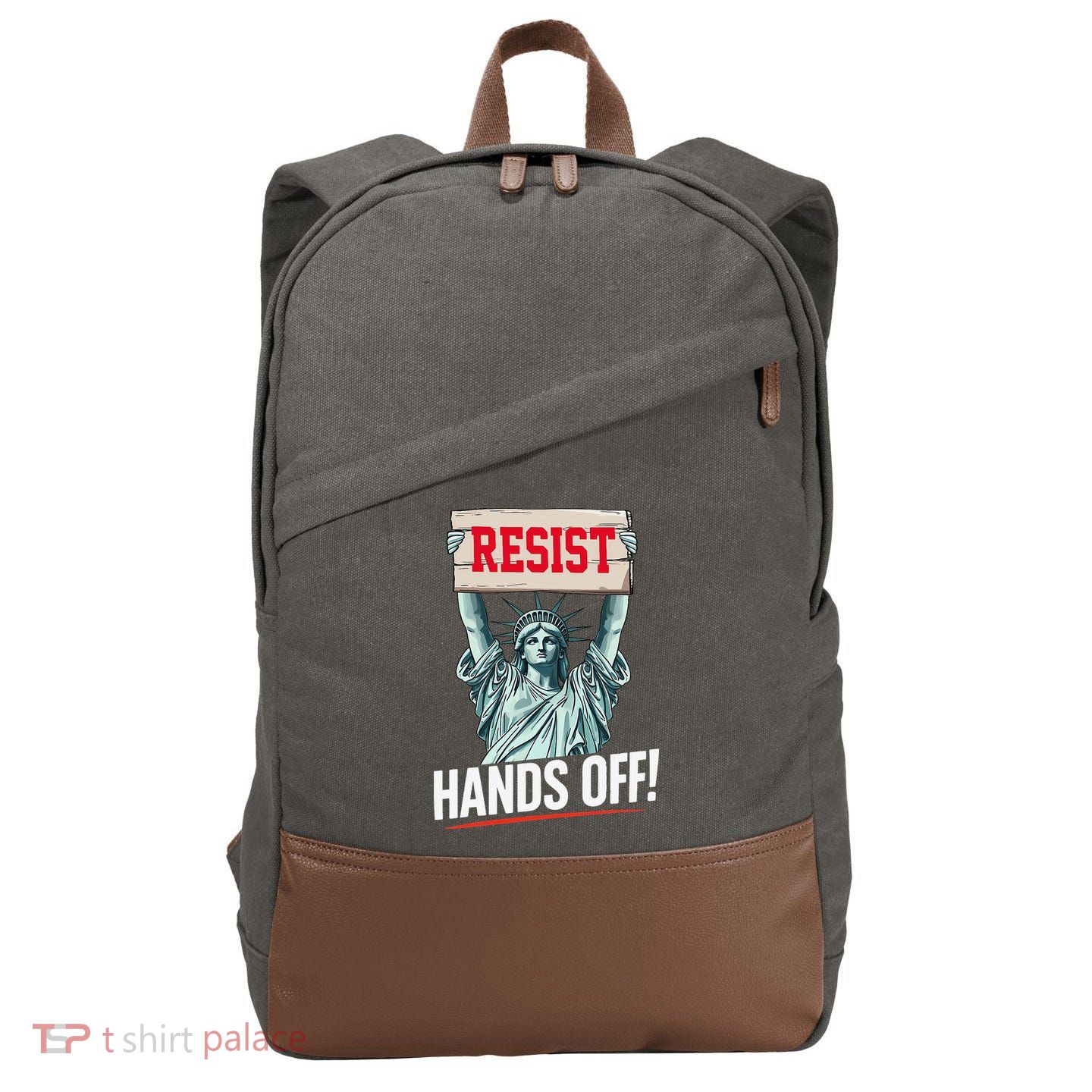Resist Resistance Statue Of Liberty Hands Off Protest Cotton Canvas Backpack