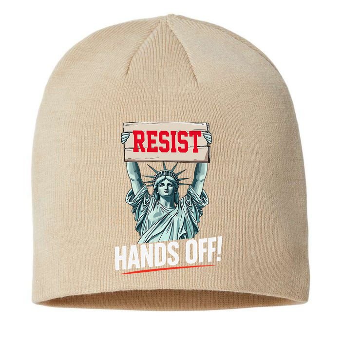 Resist Resistance Statue Of Liberty Hands Off Protest Sustainable Beanie