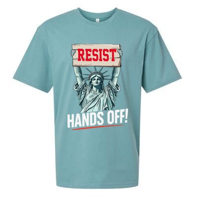 Resist Resistance Statue Of Liberty Hands Off Protest Sueded Cloud Jersey T-Shirt