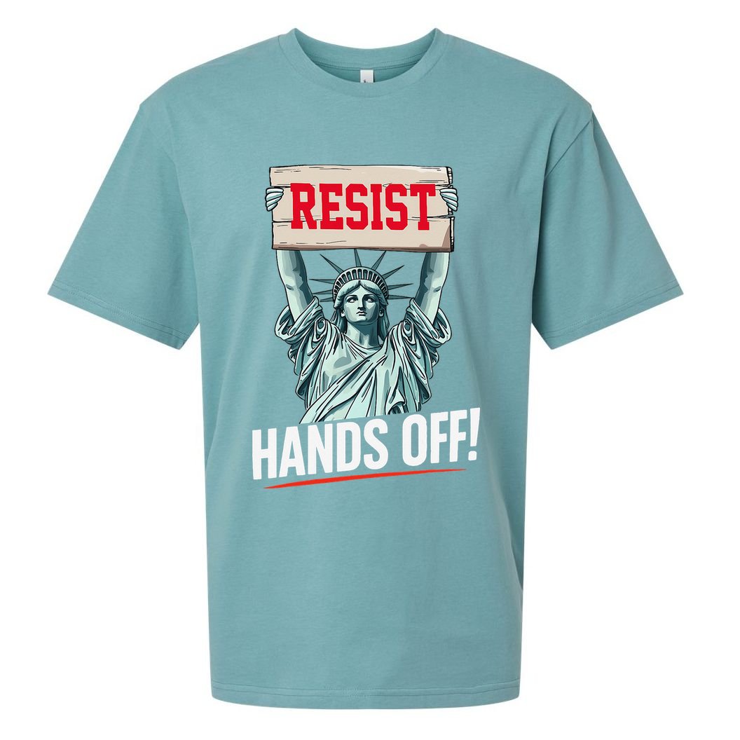 Resist Resistance Statue Of Liberty Hands Off Protest Sueded Cloud Jersey T-Shirt