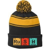 Rush (Ru S H) Periodic Table Elements Funny Stripe Pom Pom Beanie