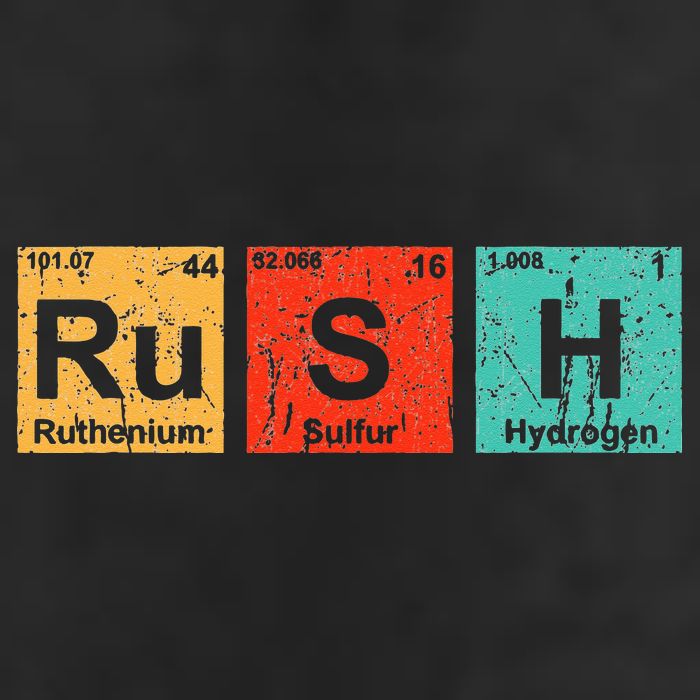 Rush (Ru S H) Periodic Table Elements Funny Garment-Dyed Fleece Hoodie