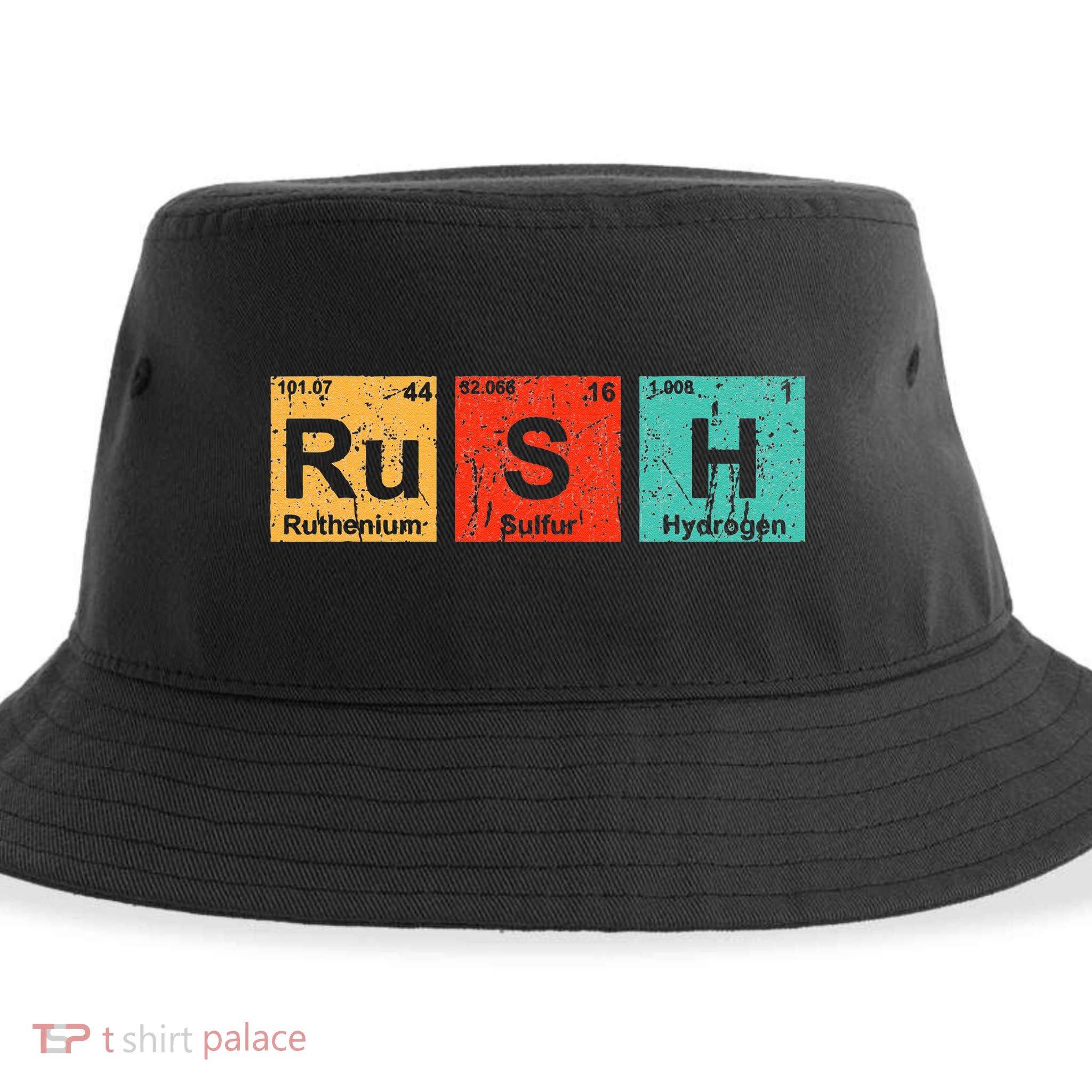 Rush (Ru S H) Periodic Table Elements Funny Sustainable Bucket Hat