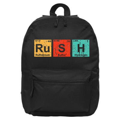 Rush (Ru S H) Periodic Table Elements Funny 16 in Basic Backpack