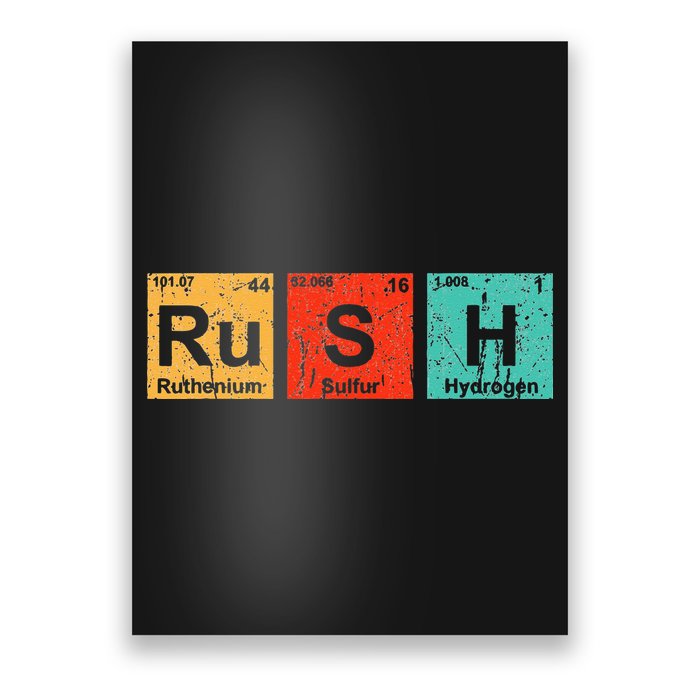 Rush (Ru S H) Periodic Table Elements Funny Poster