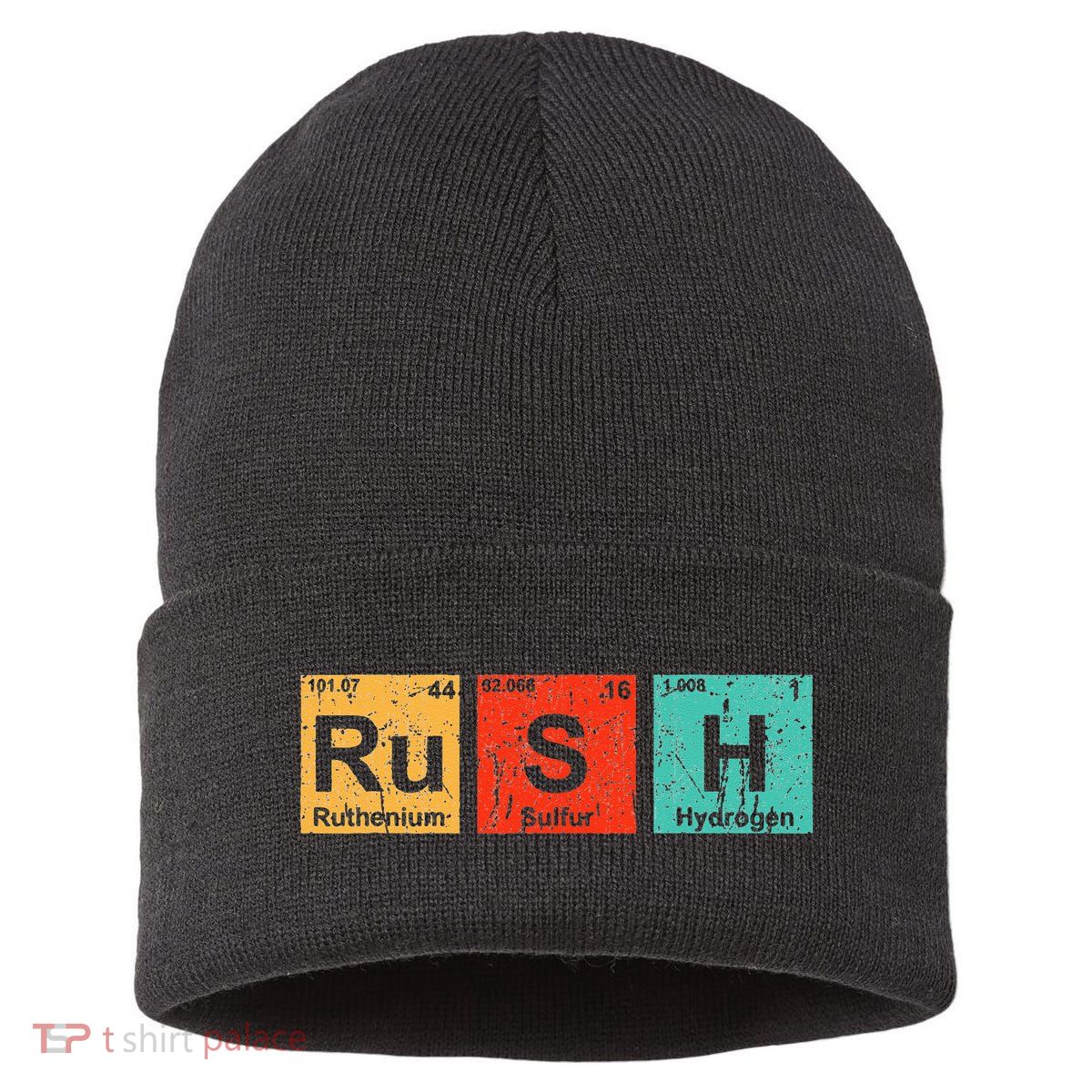 Rush (Ru S H) Periodic Table Elements Funny Sustainable Knit Beanie