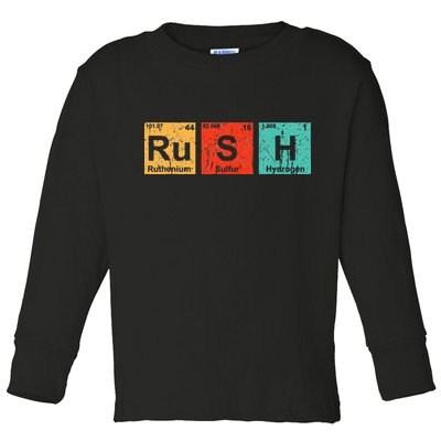 Rush (Ru S H) Periodic Table Elements Funny Toddler Long Sleeve Shirt