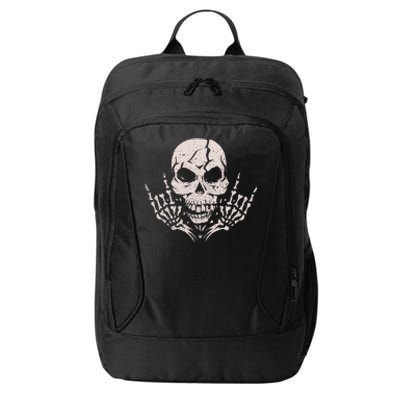 Rock & Roll Skull Skeleton Guitar Player For Music Lover City Backpack