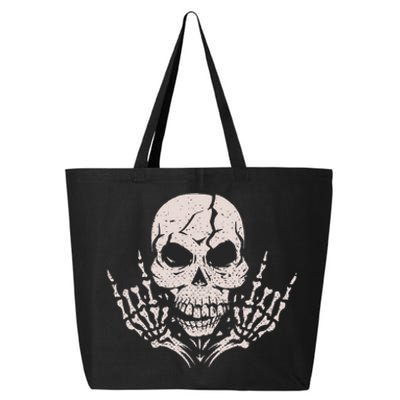 Rock & Roll Skull Skeleton Guitar Player For Music Lover 25L Jumbo Tote