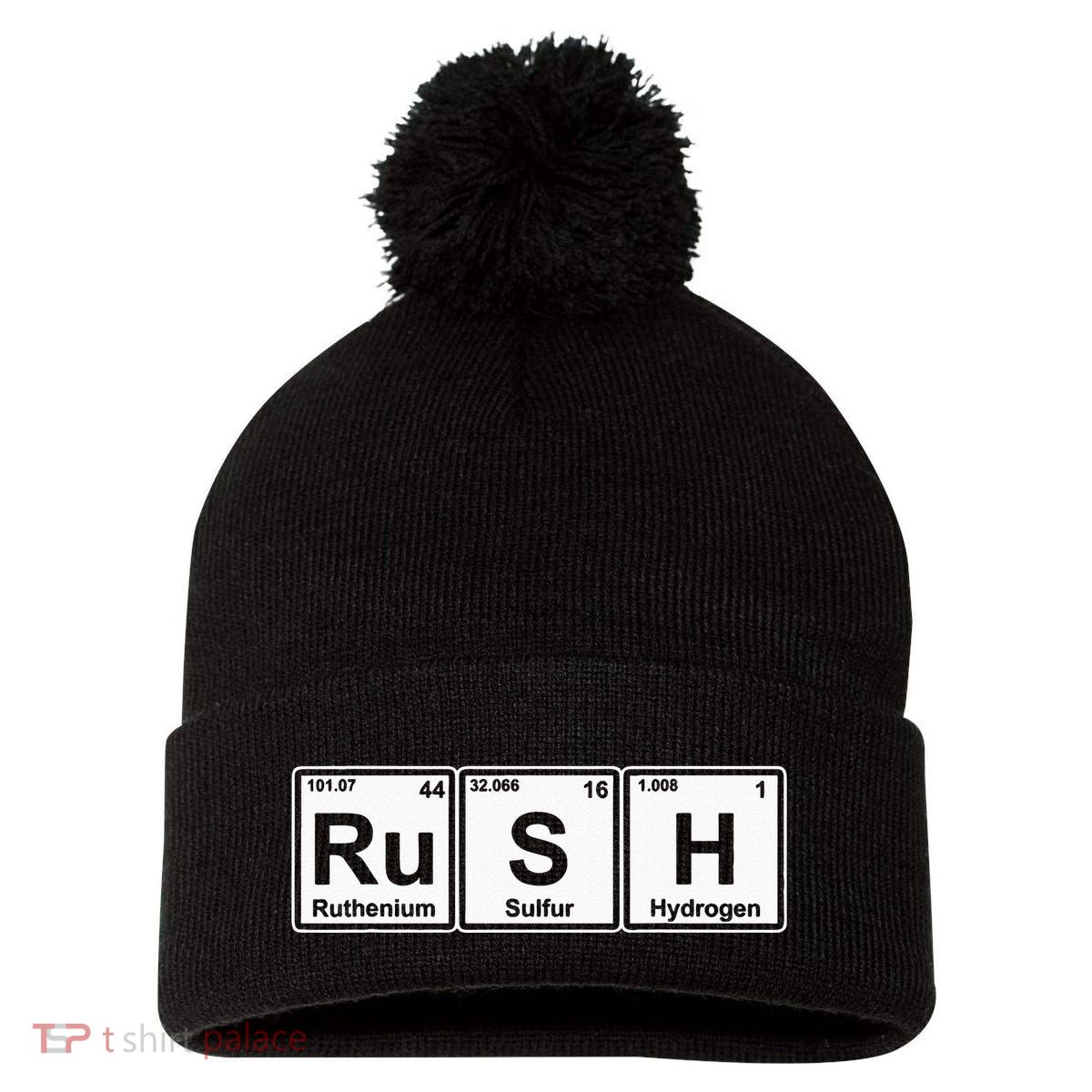 Rush (Ru S H) Periodic Table Elements Pom Pom 12in Knit Beanie