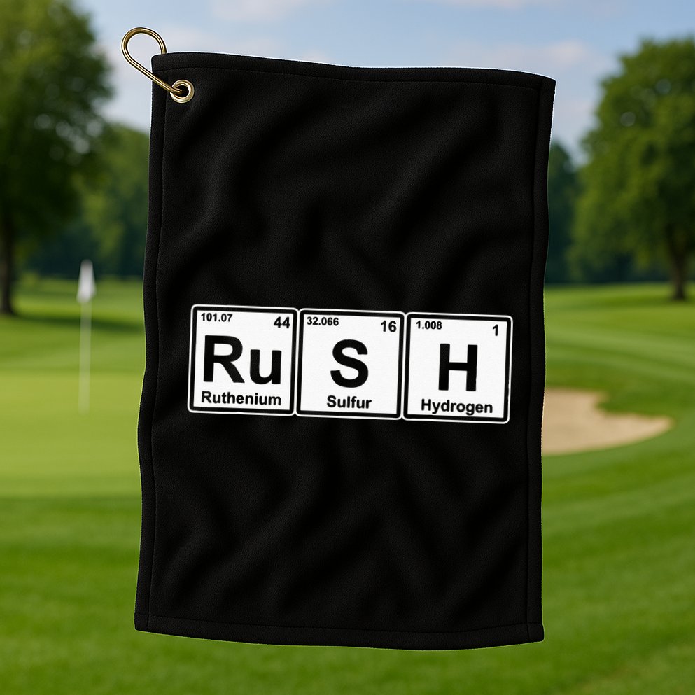 Rush (Ru S H) Periodic Table Elements Golf Towel