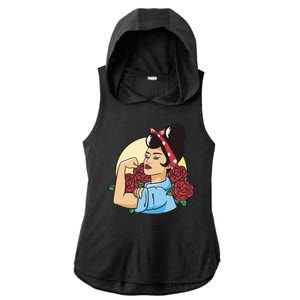 Rockabilly Rosie Strong Ladies PosiCharge Tri-Blend Wicking Draft Hoodie Tank