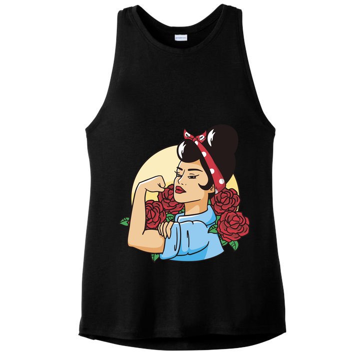 Rockabilly Rosie Strong Ladies PosiCharge Tri-Blend Wicking Tank