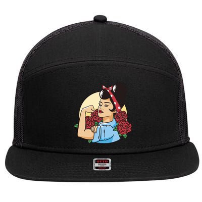 Rockabilly Rosie Strong 7 Panel Mesh Trucker Snapback Hat