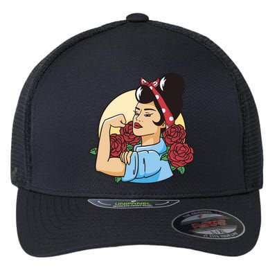 Rockabilly Rosie Strong Flexfit Unipanel Trucker Cap