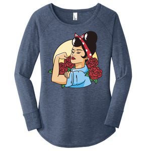 Rockabilly Rosie Strong Women's Perfect Tri Tunic Long Sleeve Shirt