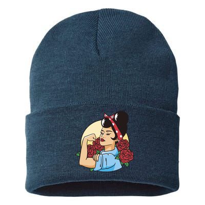 Rockabilly Rosie Strong Sustainable Knit Beanie