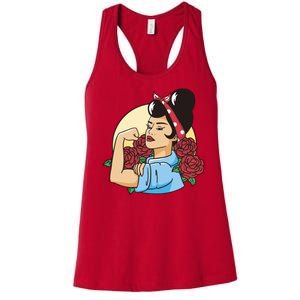 Rockabilly Rosie Strong Women's Racerback Tank