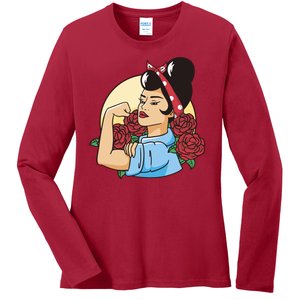 Rockabilly Rosie Strong Ladies Long Sleeve Shirt