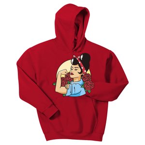 Rockabilly Rosie Strong Kids Hoodie