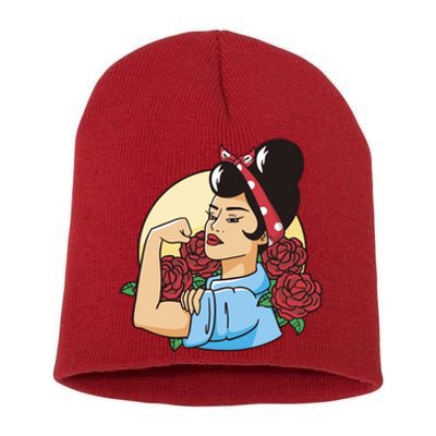 Rockabilly Rosie Strong Short Acrylic Beanie