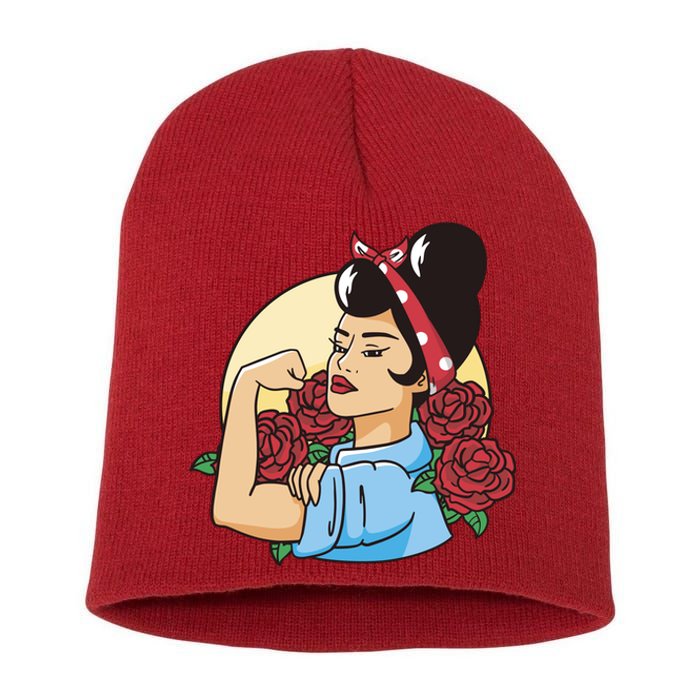 Rockabilly Rosie Strong Short Acrylic Beanie