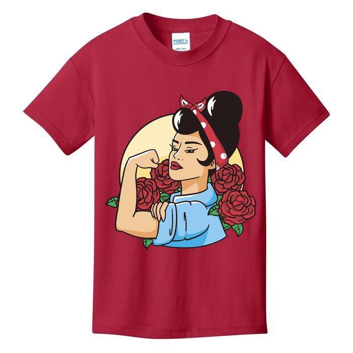 Rockabilly Rosie Strong Kids T-Shirt