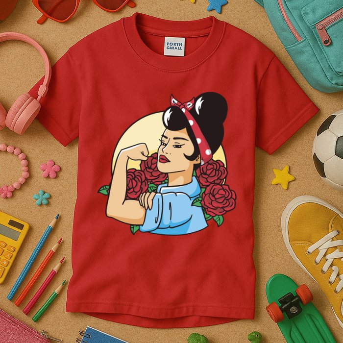 Rockabilly Rosie Strong Kids T-Shirt