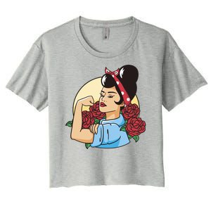 Rockabilly Rosie Strong Women's Crop Top Tee