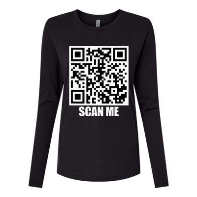 Rick Roll Scan Me Womens Cotton Relaxed Long Sleeve T-Shirt