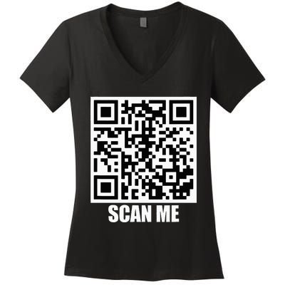 Rick Roll Scan Me Women's V-Neck T-Shirt