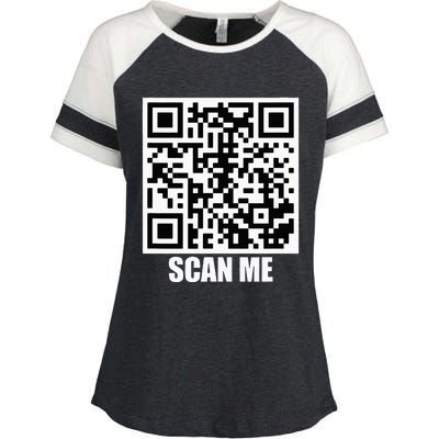 Rick Roll Scan Me Enza Ladies Jersey Colorblock Tee