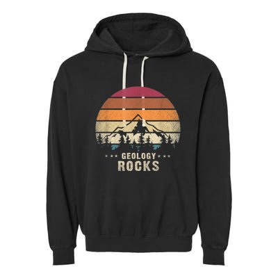 Retro Rock Science Paleontology Lover Geology Garment-Dyed Fleece Hoodie