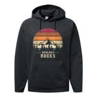 Retro Rock Science Paleontology Lover Geology Performance Fleece Hoodie