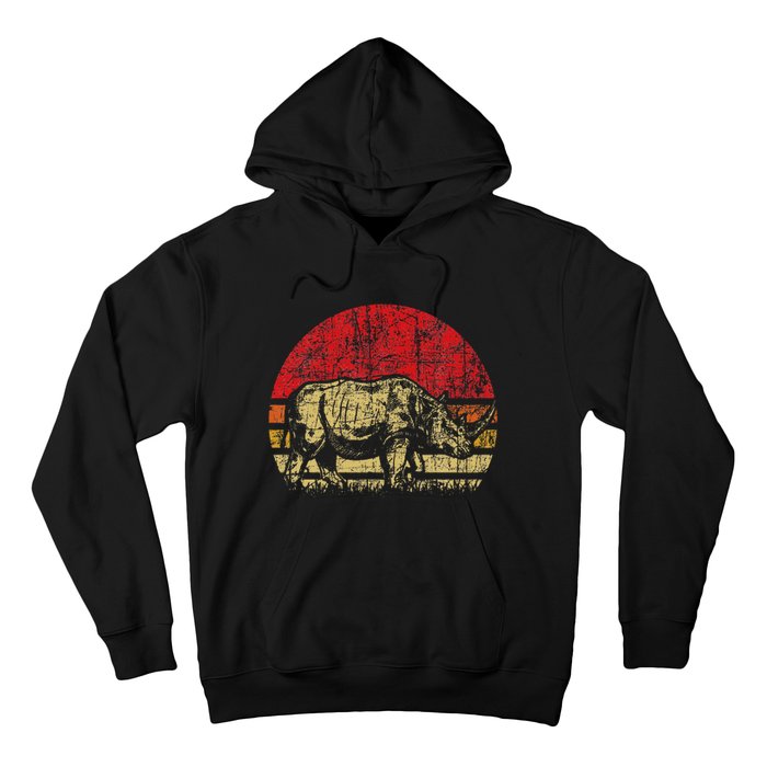 Retro Rhinoceros Safari Rhino Lover Endangered Hoodie