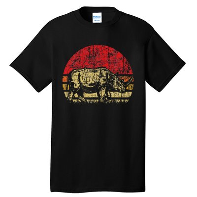 Retro Rhinoceros Safari Rhino Lover Endangered Tall T-Shirt