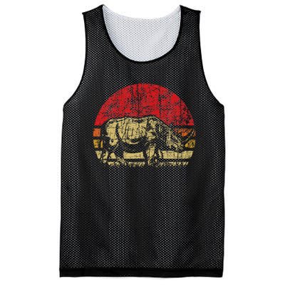 Retro Rhinoceros Safari Rhino Lover Endangered Mesh Reversible Basketball Jersey Tank