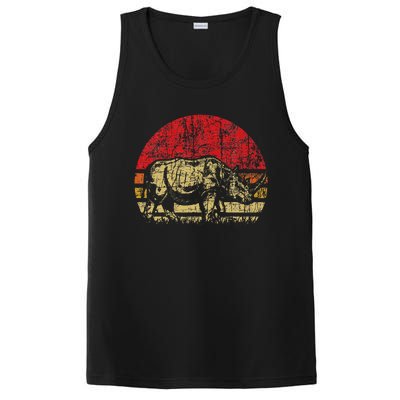 Retro Rhinoceros Safari Rhino Lover Endangered PosiCharge Competitor Tank