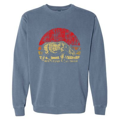 Retro Rhinoceros Safari Rhino Lover Endangered Garment-Dyed Sweatshirt