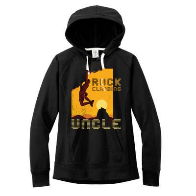 Retro Rockclimbing Sunset Rockclimbing Uncle Gift Women's Fleece Hoodie