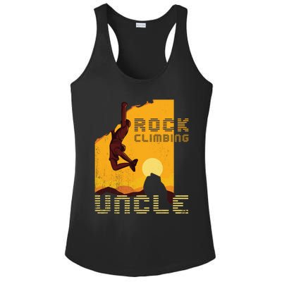 Retro Rockclimbing Sunset Rockclimbing Uncle Gift Ladies PosiCharge Competitor Racerback Tank