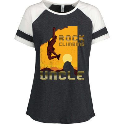 Retro Rockclimbing Sunset Rockclimbing Uncle Gift Enza Ladies Jersey Colorblock Tee